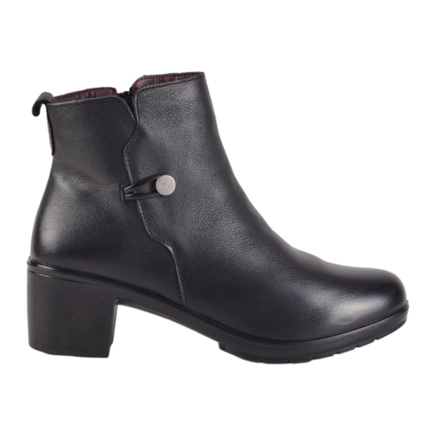 Botin Negro Cremallera Tacon The Happy Monk ALTEA012