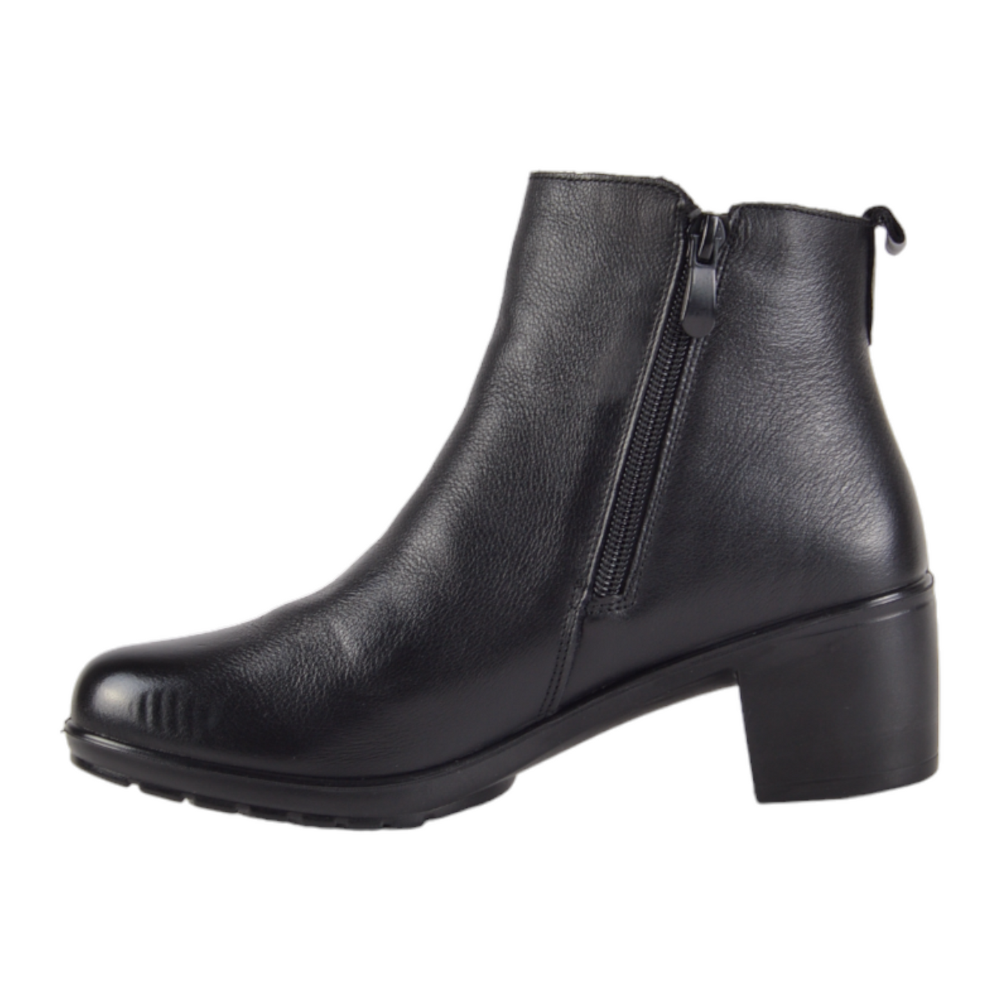 Botin Negro Cremallera Tacon The Happy Monk ALTEA012