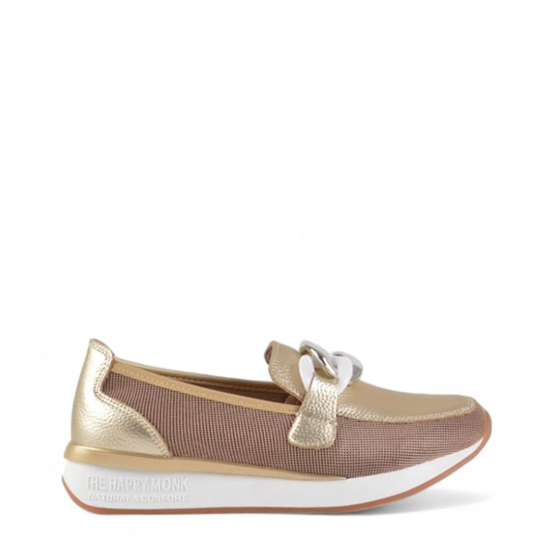 Mocasin Cuero Oro Con Cadena The Happy Monk Vanity 011