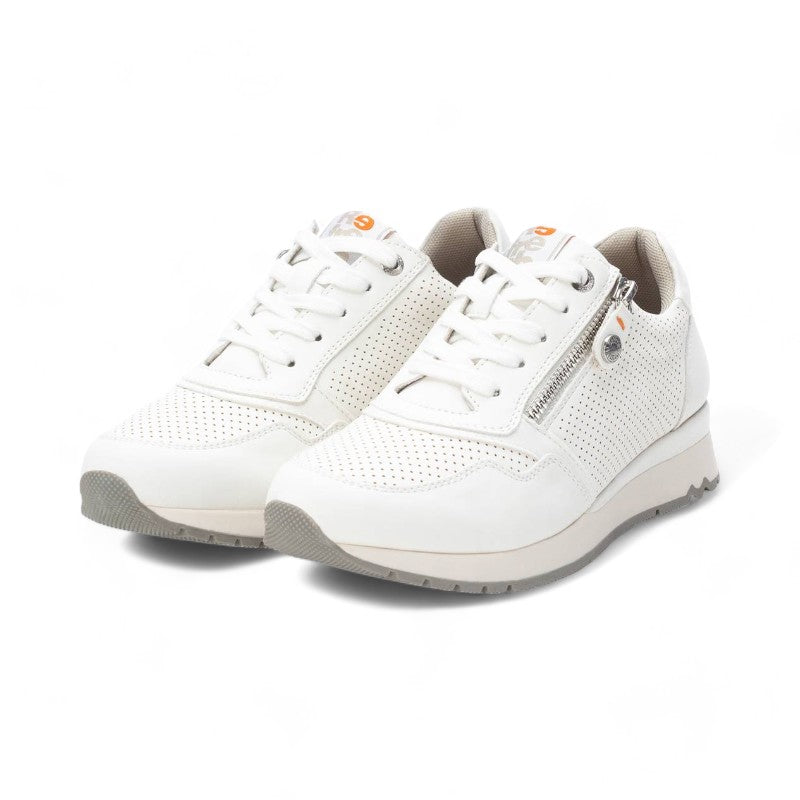 Sneaker Con Cremallera Picados Color Blanco Refrehs 171631